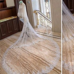 Long layered wedding veil